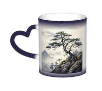Color Changing Mug In The Sky Ceramic Coffee Mug 13 oz Heat Sensitive Drinking Cup Birthday Gift for Women Men Magic Tea Cup Pine on Mountain Slope Porcelain Mugs Unique Gift