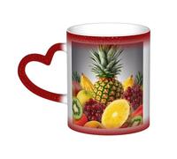 Color Changing Mug In The Sky Ceramic Coffee Mug 13 oz Heat Sensitive Drinking Cup Birthday Gift for Women Men Magic Tea Cup Fresh Fruits Pineapple Porcelain Mugs Unique Gift