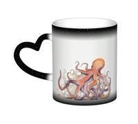 Color Changing Mug In The Sky Ceramic Coffee Mug 13 oz Heat Sensitive Drinking Cup Birthday Gift for Women Men Magic Tea Cup Octopus tentacles Porcelain Mugs Unique Gift