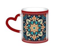 Color Changing Mug In The Sky Ceramic Coffee Mug 13 oz Heat Sensitive Drinking Cup Birthday Gift for Women Men Magic Tea Cup Vintage Mandala Flowers Porcelain Mugs Unique Gift