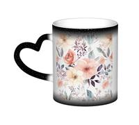 Color Changing Mug In The Sky Ceramic Coffee Mug 13 oz Heat Sensitive Drinking Cup Birthday Gift for Women Men Magic Tea Cup Watercolor Floral Pattern Porcelain Mugs Unique Gift