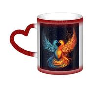 Color Changing Mug In The Sky Ceramic Coffee Mug 13 oz Heat Sensitive Drinking Cup Birthday Gift for Women Men Magic Tea Cup Fire and Water Phoenix Porcelain Mugs Unique Gift