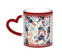 Color Changing Mug In The Sky Ceramic Coffee Mug 13 oz Heat Sensitive Drinking Cup Birthday Gift for Women Men Magic Tea Cup Hockey Elements Creative Patterned Porcelain Mugs Unique Gift
