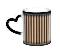 Color Changing Mug In The Sky Ceramic Coffee Mug 13 oz Heat Sensitive Drinking Cup Birthday Gift for Women Men Magic Tea Cup Brown Stripe Porcelain Mugs Unique Gift