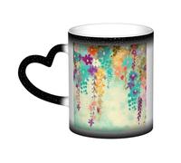 Color Changing Mug In The Sky Ceramic Coffee Mug 13 oz Heat Sensitive Drinking Cup Birthday Gift for Women Men Magic Tea Cup Watercolor Flower Porcelain Mugs Unique Gift