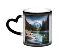 Color Changing Mug In The Sky Ceramic Coffee Mug 13 oz Heat Sensitive Drinking Cup Birthday Gift for Women Men Magic Tea Cup Mountain and lake Porcelain Mugs Unique Gift