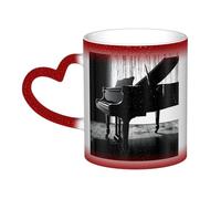 Color Changing Mug In The Sky Ceramic Coffee Mug 13 oz Heat Sensitive Drinking Cup Birthday Gift for Women Men Magic Tea Cup Piano Porcelain Mugs Unique Gift