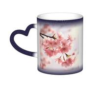 Color Changing Mug In The Sky Ceramic Coffee Mug 13 oz Heat Sensitive Drinking Cup Birthday Gift for Women Men Magic Tea Cup cherry blossom Porcelain Mugs Unique Gift