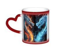 Color Changing Mug In The Sky Ceramic Coffee Mug 13 oz Heat Sensitive Drinking Cup Birthday Gift for Women Men Magic Tea Cup Ice and Fire Dragons Porcelain Mugs Unique Gift
