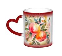 Color Changing Mug In The Sky Ceramic Coffee Mug 13 oz Heat Sensitive Drinking Cup Birthday Gift for Women Men Magic Tea Cup Colorful Peach Watercolor Design Porcelain Mugs Unique Gift