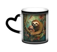 Color Changing Mug In The Sky Ceramic Coffee Mug 13 oz Heat Sensitive Drinking Cup Birthday Gift for Women Men Magic Tea Cup Cute Sloth Porcelain Mugs Unique Gift