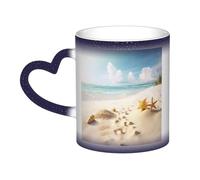 Color Changing Mug In The Sky Ceramic Coffee Mug 13 oz Heat Sensitive Drinking Cup Birthday Gift for Women Men Magic Tea Cup Beach Theme Porcelain Mugs Unique Gift