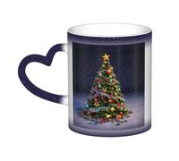 Color Changing Mug In The Sky Ceramic Coffee Mug 13 oz Heat Sensitive Drinking Cup Birthday Gift for Women Men Magic Tea Cup Christmas Tree Porcelain Mugs Unique Gift