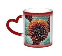 Color Changing Mug In The Sky Ceramic Coffee Mug 13 oz Heat Sensitive Drinking Cup Birthday Gift for Women Men Magic Tea Cup Dahlia Flower Porcelain Mugs Unique Gift