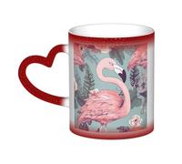 Color Changing Mug In The Sky Ceramic Coffee Mug 13 oz Heat Sensitive Drinking Cup Birthday Gift for Women Men Magic Tea Cup Flamingo Porcelain Mugs Unique Gift