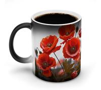 Color Changing Mug Poppy Flowers Vivid Petals Printed Ceramic Coffee Mugs