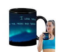 color changing mugs, heat changing ceramic coffee mugs, magic heat sensitive coffee mugs, ceramic mug with auroras borealis design, ceramic water mug that camb