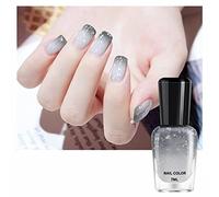 Color Changing Nail Polish, Pink Glitter Blue Purple Mood Temperature Change Nail Polish, Long Lasting Glossy Quick Dry Gradient Oily Mood Nail Polish for DIY Nail Art Manicure at Home Salon