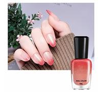 Color Changing Nail Polish, Pink Glitter Blue Purple Mood Temperature Change Nail Polish, Long Lasting Glossy Quick Dry Gradient Oily Mood Nail Polish for DIY Nail Art Manicure at Home Salon