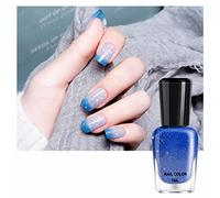 Color Changing Nail Polish, Pink Glitter Blue Purple Mood Temperature Change Nail Polish, Long Lasting Glossy Quick Dry Gradient Oily Mood Nail Polish for DIY Nail Art Manicure at Home Salon