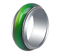 Color Changing Ring Mood Emotion Temperature Index Color Change Ring Anxiety Ring for Women Fidget Ring Stainless Steel Rotating Band Spinner Ring for Men, 7#, Stainless Steel