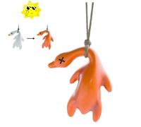 Color Changing Roast Duck Car Pendant, 2025 New Fun Car Mirror Hanging Ornament Cute Swing Duck Change Color in The Sun, UV Temperature Reminder for Cars, Bicycles