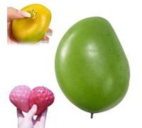 Color Changing Strawberry Squis-hies, Handmade Sticky Squishie-s Strawberry for Adults Relaxation, Squeezable To-y Fruit Ball Realistic Mango Model Party Favor Slow Rise Pressure Release (mango)