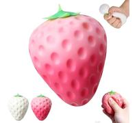 Color Changing Strawberry Squishy, Color Changes under Sunlight, Slow Rising Strawberry Squishy Fidget Toy, Stress Relief Sensory Toys, Soft Stress Ball for Kids Adults