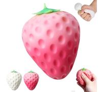 Color Changing Strawberry Squishy, Color Changes under Sunlight, Slow Rising Strawberry Squishy Fidget Toy, Stress Relief Sensory Toys, Soft Stress Ball for Kids Adults