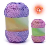 Color Changing Yarn, 25 Temperature Reactive Cotton Yarn for Crocheting Scarf Shawl Hat Sweater (Purple)