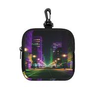 Color Channel Small Waterproof Zipper Pouch-Neoprene Storage Bag for Earbuds, Keychain Clip Case