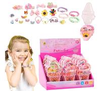 Color Charm, Wrist Craft Assembly Set, Compact 24 Piece Organizer, Acrylic Resin Bead Supply, Jewelry Making Kit Activity Board, Creative Art Practice for Christmas Display for Home Workshop