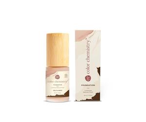 COLOR CHEMISTRY Organic Liquid Foundation, Delta MN02, Blendable for Medium to Full Coverage, Certified Organic, 1.01 oz