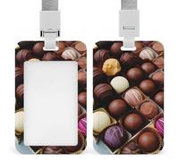 Color Chocolate ID Badge Holder with Vertical Card Badge Holder Waterproof Plastic Card Sleeve Badges Protector Case Name Tag ID Card Holder for Office Doctor Nurse Teachers