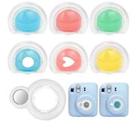 Color Close-Up Lens Filter Compatible with Fuji Instax Mini 12, Instant Camera Color Filters, Plastic Lens Filter Kit, Yellow, Pink, Blue, Green, with Self-Portrait Mirror Compatible, for Fuji Mini 12