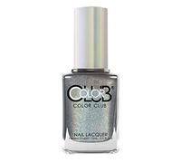 Color Club Holographic Nail Lacquer Beg, Borrow, and Steel Silver Nail Varnish Glitter, 15 ml