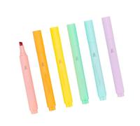 Color Coding Highlighters Pastel Pen Set 6 Assorted Shades for Work Study Journaling, Smooth Angled Tips, Compact Storage, Everyday Review Tasks Mild Highlighters Pastel Markers Angled Tip Study Pens