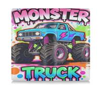 Color Cool Monsters Truck Premium Leather Car Registration & Insurance Card Holder Essential Wallet Case for ID, Driver's License, Key Contact Information Cards