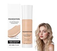Color Correcting Foundation,30ml Face Makeup Foundation Full Coverage,Long-lasting Natural Finish,Color Changing Foundation for Dry & Oily Skin(Medium Skin Tone)