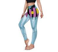 color cosplayer Christmas Leggings for Women Girls High Waist Printed Yoga Pants Holiday Tights Costume Plus Size, Blue, XL
