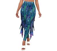 color cosplayer Mermaid Yoga Print Leggings for Women Plus Size Fish Scale High Waisted Pants Halloween Costume Tights, Dragon Scales, XL