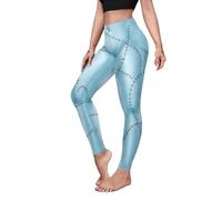 color cosplayer St. Patrick's Day Leggings Shamrock Stretchy Tights Yoga Pants for Women, Blue 1, XL