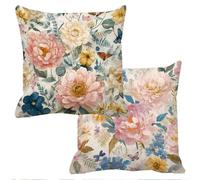 Color Cushion Covers 18x18in Garden Cushions Waterproof Sofa Cushions for Outdoor Furniture Flower Outdoor Cushion Covers Set of 2 Velvet Throw Pillow Cover Scatter Extra Decorative Pillows f-13458