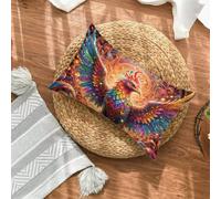 Color Cushion Covers 25x45 Set of 1, Phoenix Rectangle Pillow Cases with Hidden Zipper, Soft Velvet Pillow Case 45x25cm, Double Sided Printing, Pillowcases for Bed Sofa Bedroom Outdoor Decor I-7374