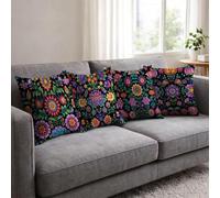 Color Cushion Covers 40 x 40, Flower Pillow Cases 4 Pack, Sofa Bed Decor Cushion Covers 40x40cm with Invisible Zipper Heat Absorbing Breathable for All-Season Who Sweat Easily Home Decoration BZTH4241