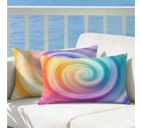 Color Cushion Covers 40x70 Vortex Pillow Cases 2 Pack, Outdoor Cushion Covers Waterproof Pillow Protectors Double Sided Printing with Invisible Zipper Decorative Pillows for Bed Cushions Garden,Cod612