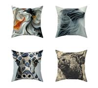 Color Cushion Covers 50X50CM Set of 4 Outdoor Waterproof Cushions Animal Decorative Linen Square Cases with Invisible Zipper for Sofa Bed Garden Bedroom Outdoor Autumn Seat PadsDecor Gifts E-30F66