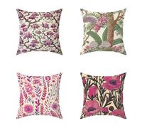 Color Cushion Covers 50X50CM Set of 4 Outdoor Waterproof Cushions Flower Decorative Soft Square Cases with Invisible Zipper for Sofa Bed Garden Bedroom Outdoor Autumn Seat PadsDecor Gifts 6-VSZ20