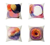 Color Cushion Covers 55X55CM Set of 4 Outdoor Waterproof Cushions Abstract Decorative Soft Square Cases with Invisible Zipper for Sofa Bed Garden Bedroom Outdoor Autumn Seat PadsDecor Gifts 8-DD09