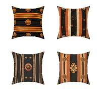 Color Cushion Covers 60X60CM Set of 4 Outdoor Waterproof Cushions Geometry Decorative Linen Square Cases with Invisible Zipper for Sofa Bed Garden Bedroom Outdoor Home Decor, Gifts for Women N-WQI26